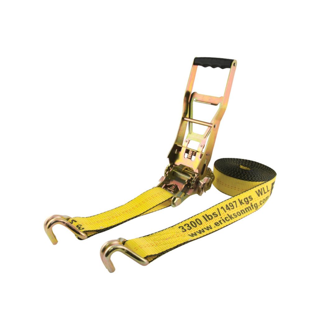 2″ x 20′ – 10,000 lb. Ratchet Strap with Double J-Hooks