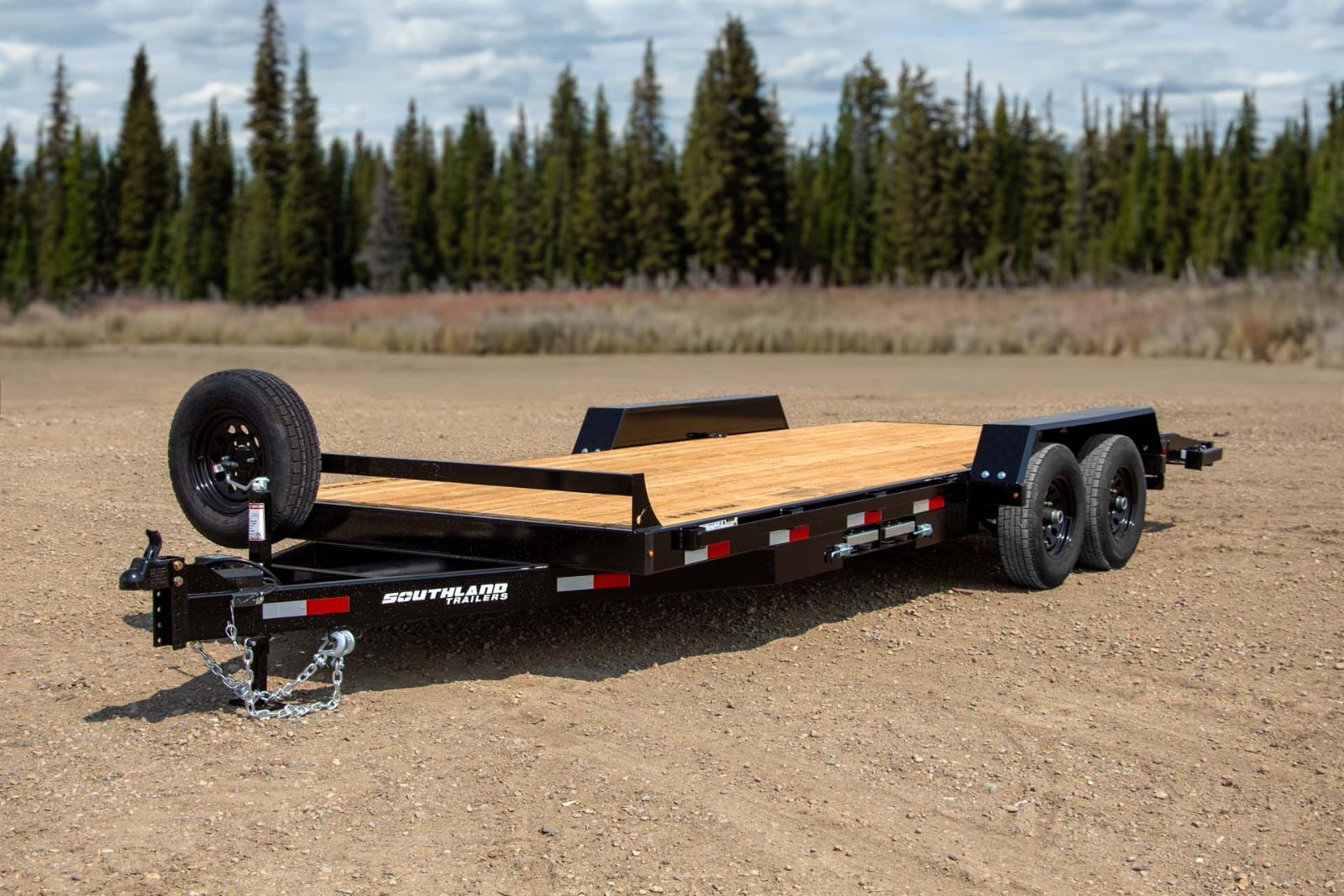 Flatbed Trailer 20′ 7,000 lbs. Tandem Axle Beavertail Low Boy